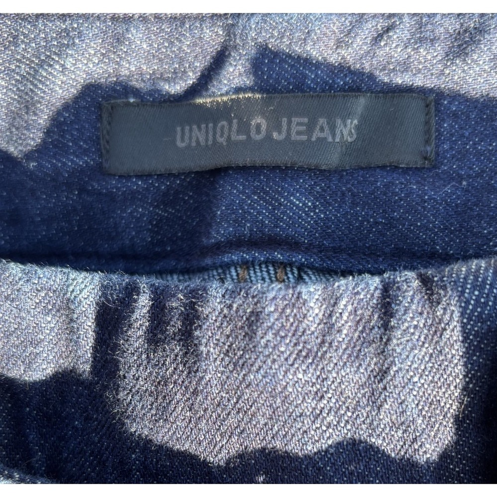 Uniqlo Belted Trouser Jeans Size 29x30 High Rise Relaxed Fit Dark Wash - Picture 5 of 11